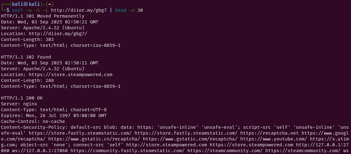 curl fingerprinting